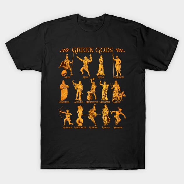 Greek gods T-Shirt by Modern Medieval Design